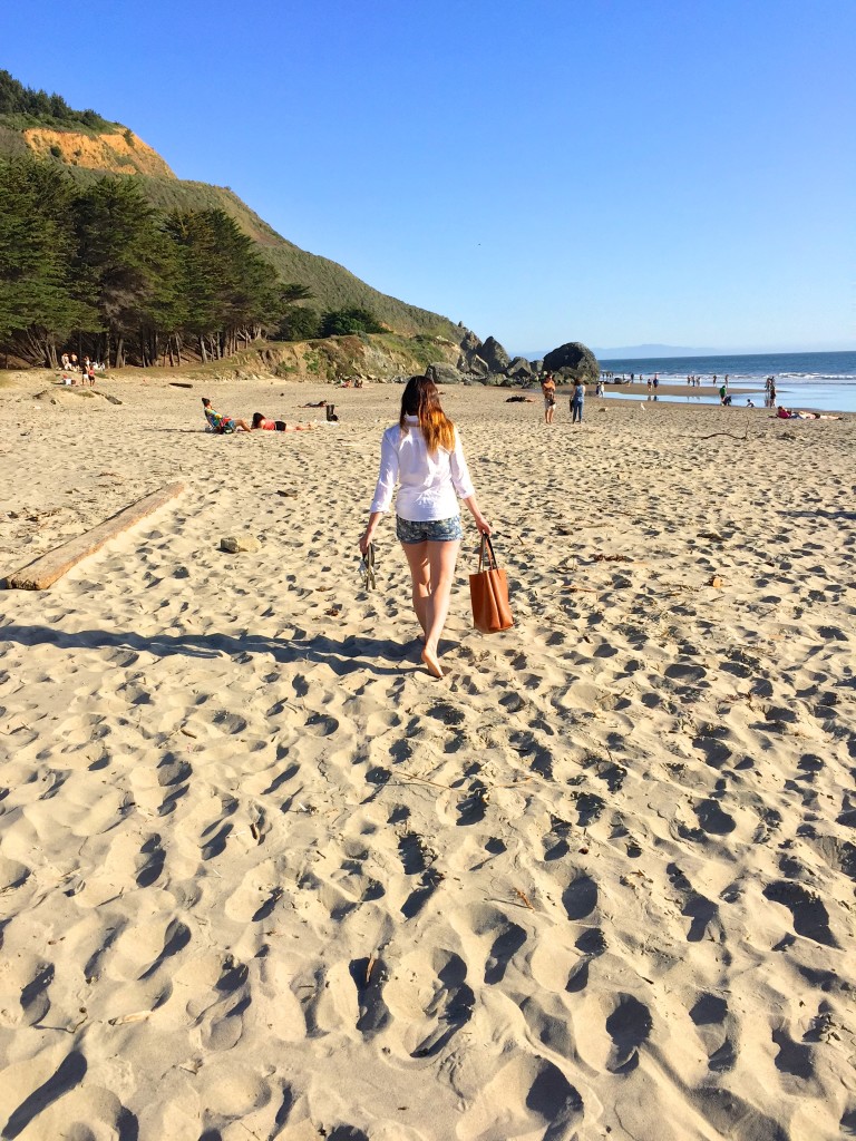 Beach Bumming in cut off denim shorts