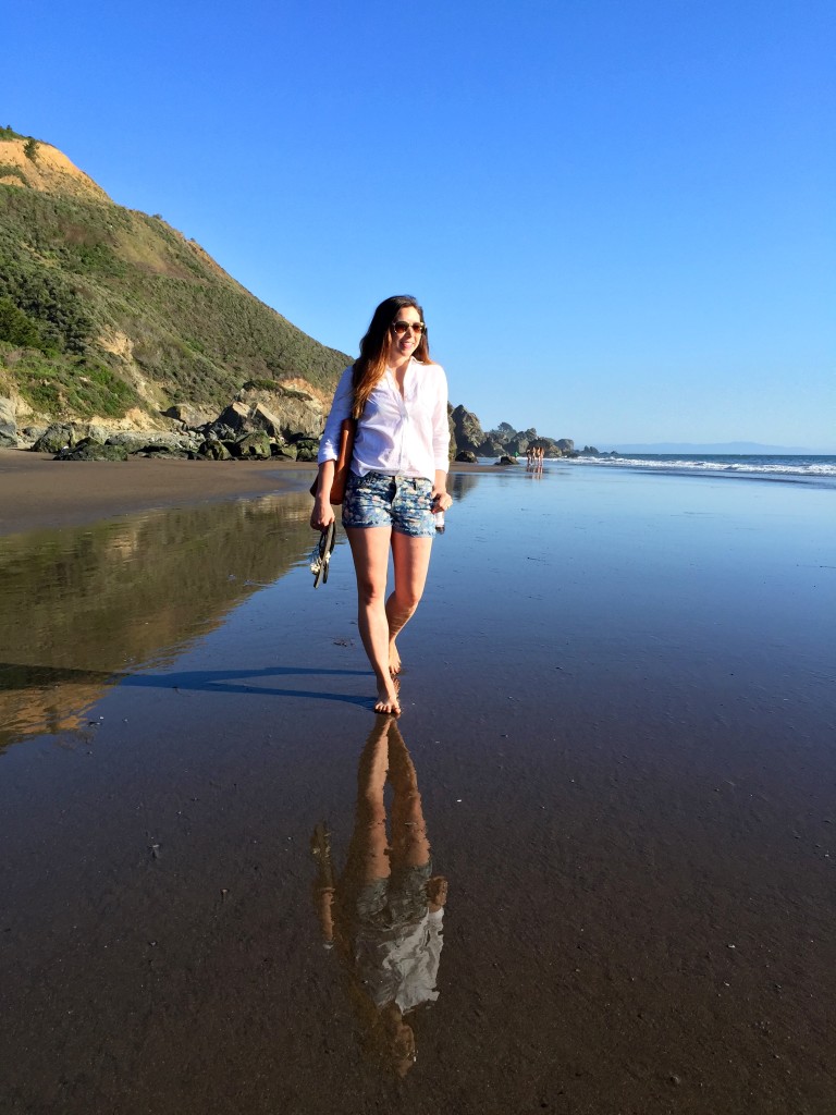 Beach Bumming in cut off denim shorts