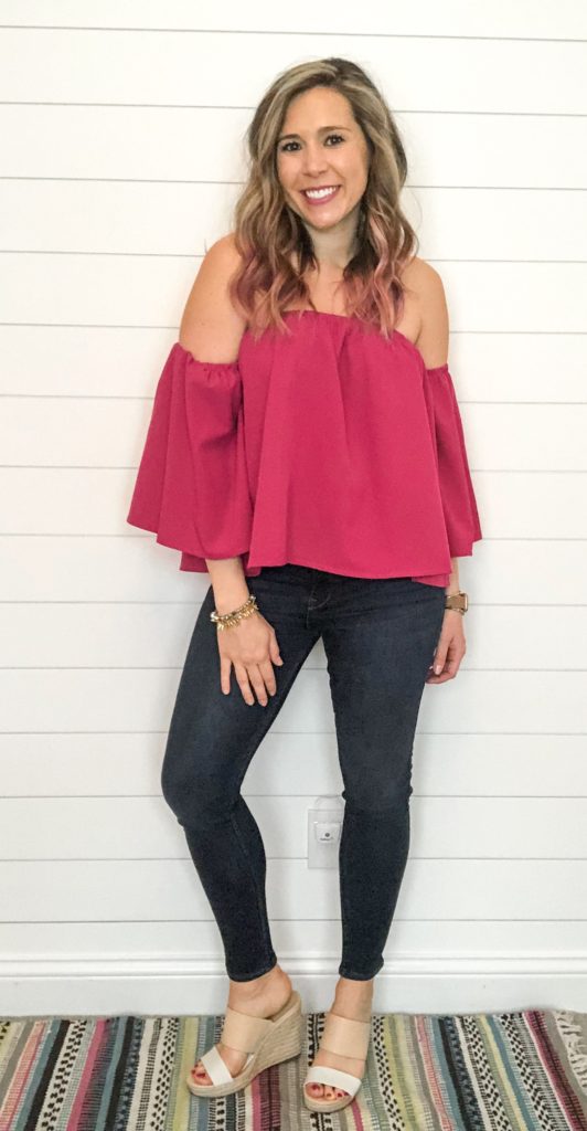 Amazon Pink Off The Shoulder Summer Blouse