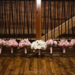 white peony bridal bouquet and soft pink bridesmaid bouquets
