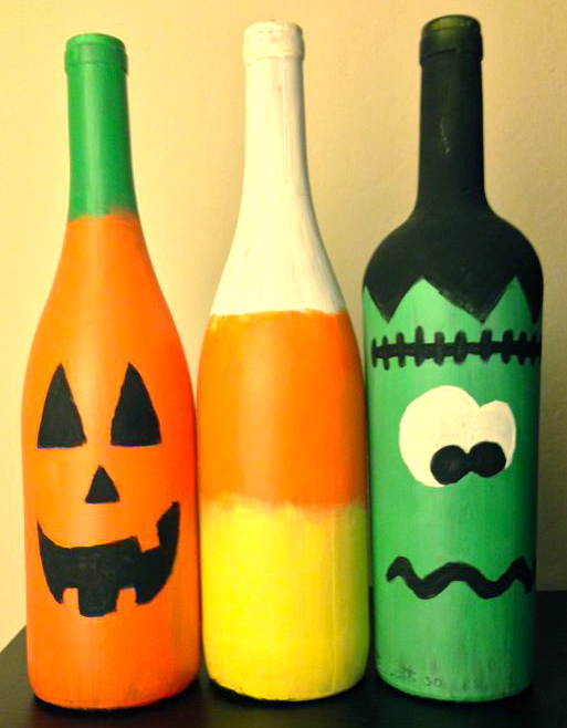 Boo! DIY Repurposed Wine Bottle Halloween Decor - GLAMOURITA